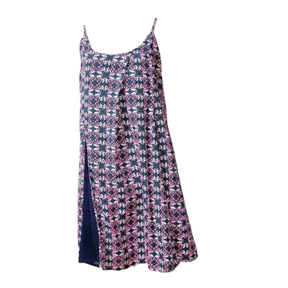 Sugar + LIPS "STARINA" pleated trapeze mini slip dress, Size Small